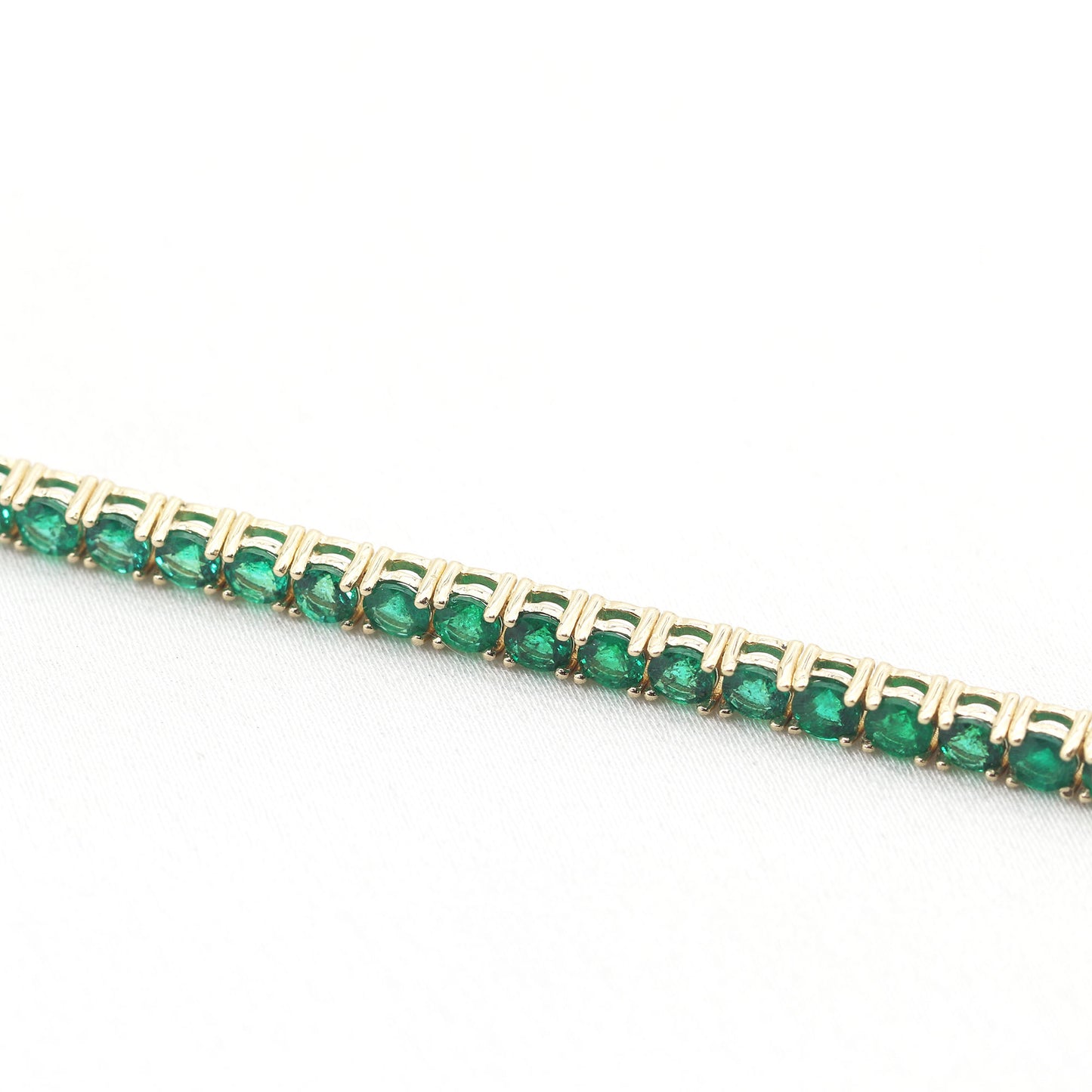 14k Gold Natural Emerald Tennis Bracelet