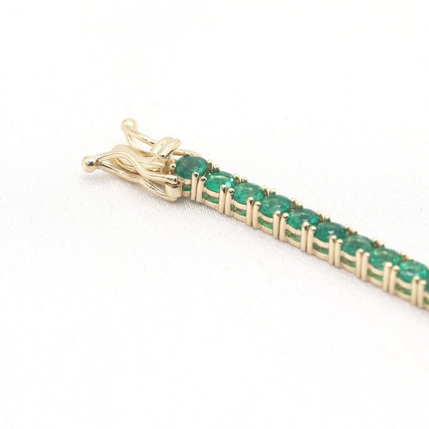 14k Gold Natural Emerald Tennis Bracelet