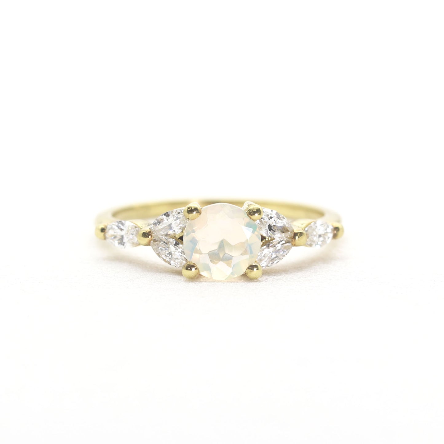 14K OPAL MARQUISE DIAMOND RING