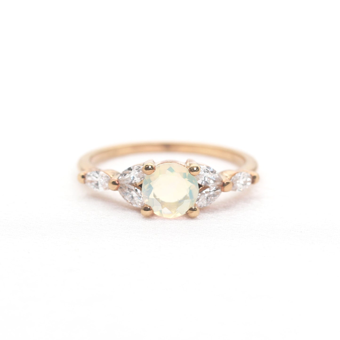 14K OPAL MARQUISE DIAMOND RING