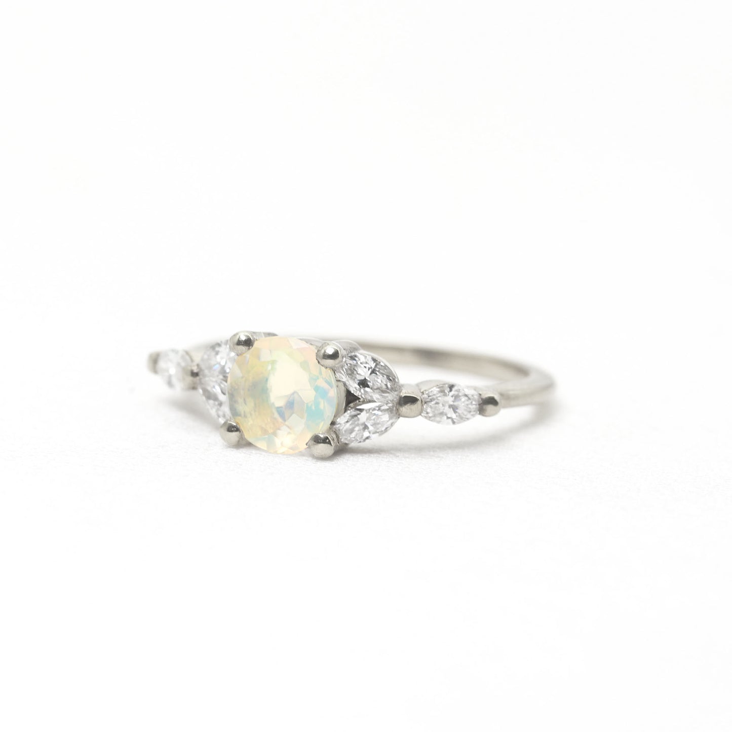 14K OPAL MARQUISE DIAMOND RING