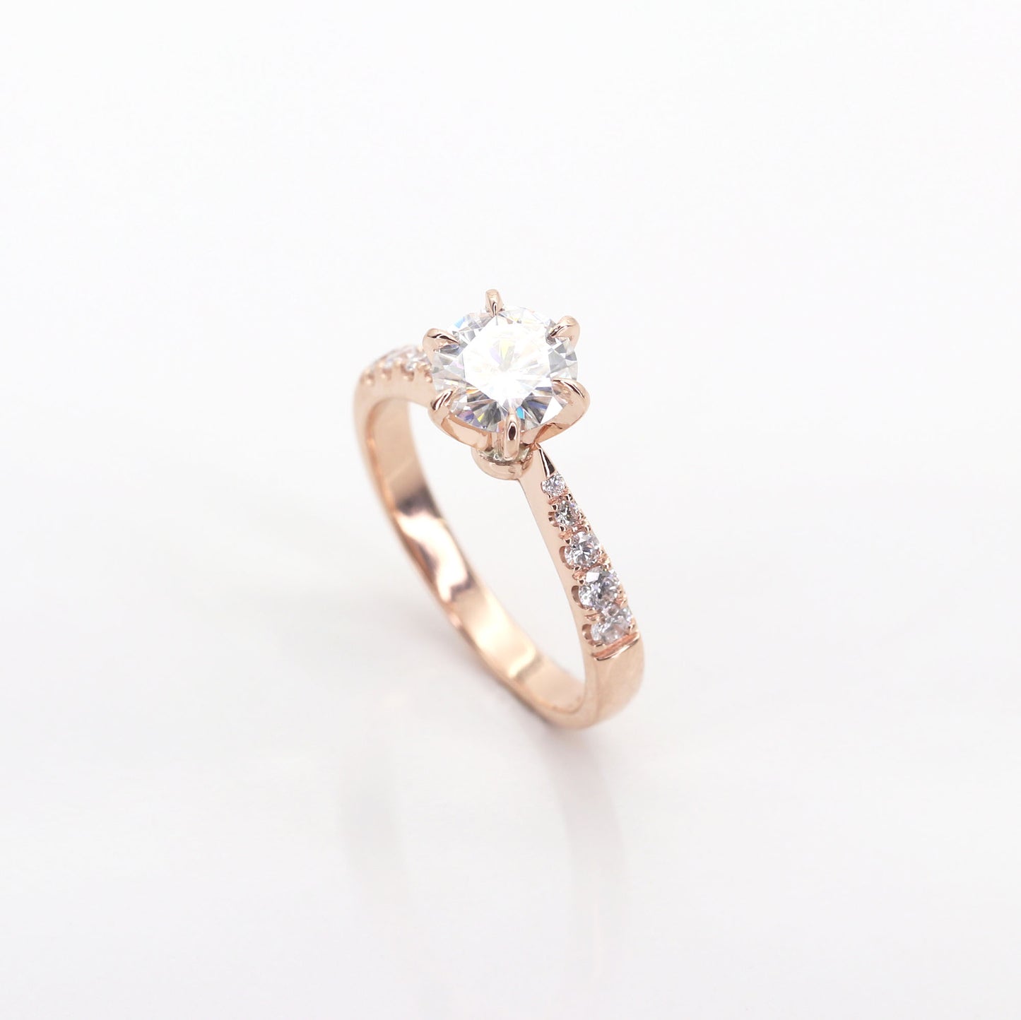 14K 1CT MOISSANITE DIAMOND SOLITAIRE RING