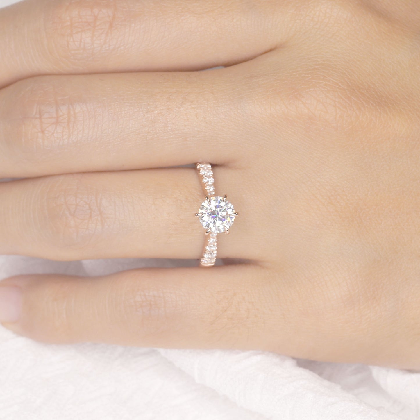 14K 1CT MOISSANITE DIAMOND SOLITAIRE RING