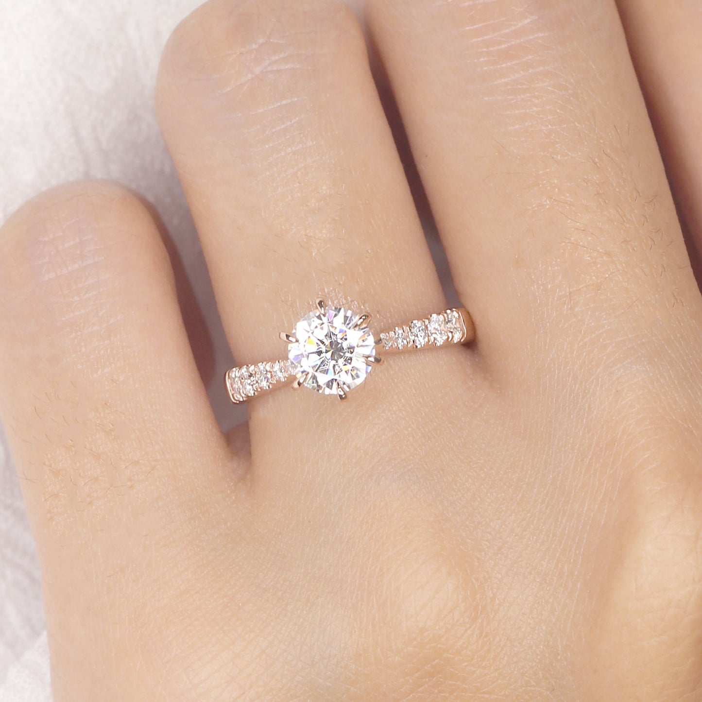 14K 1CT MOISSANITE DIAMOND SOLITAIRE RING