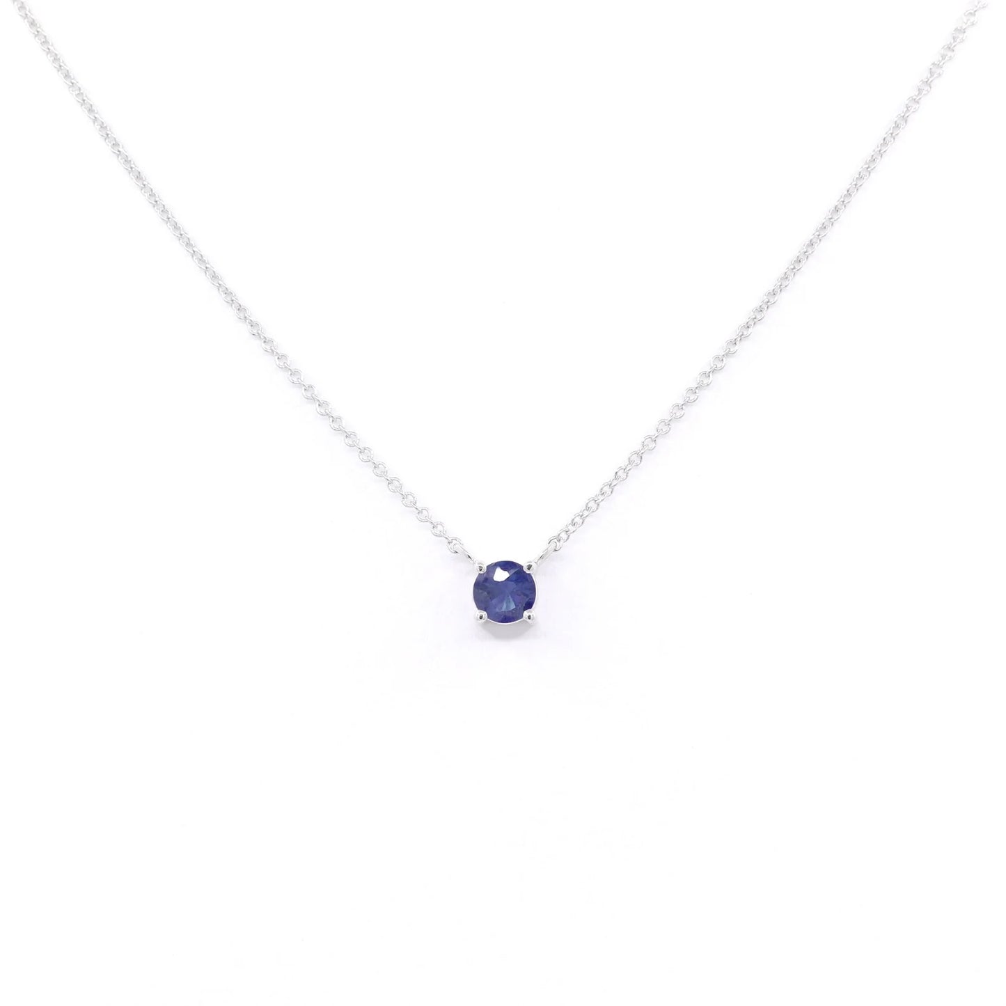 14K SAPPHIRE SOLITAIRE NECKLACE