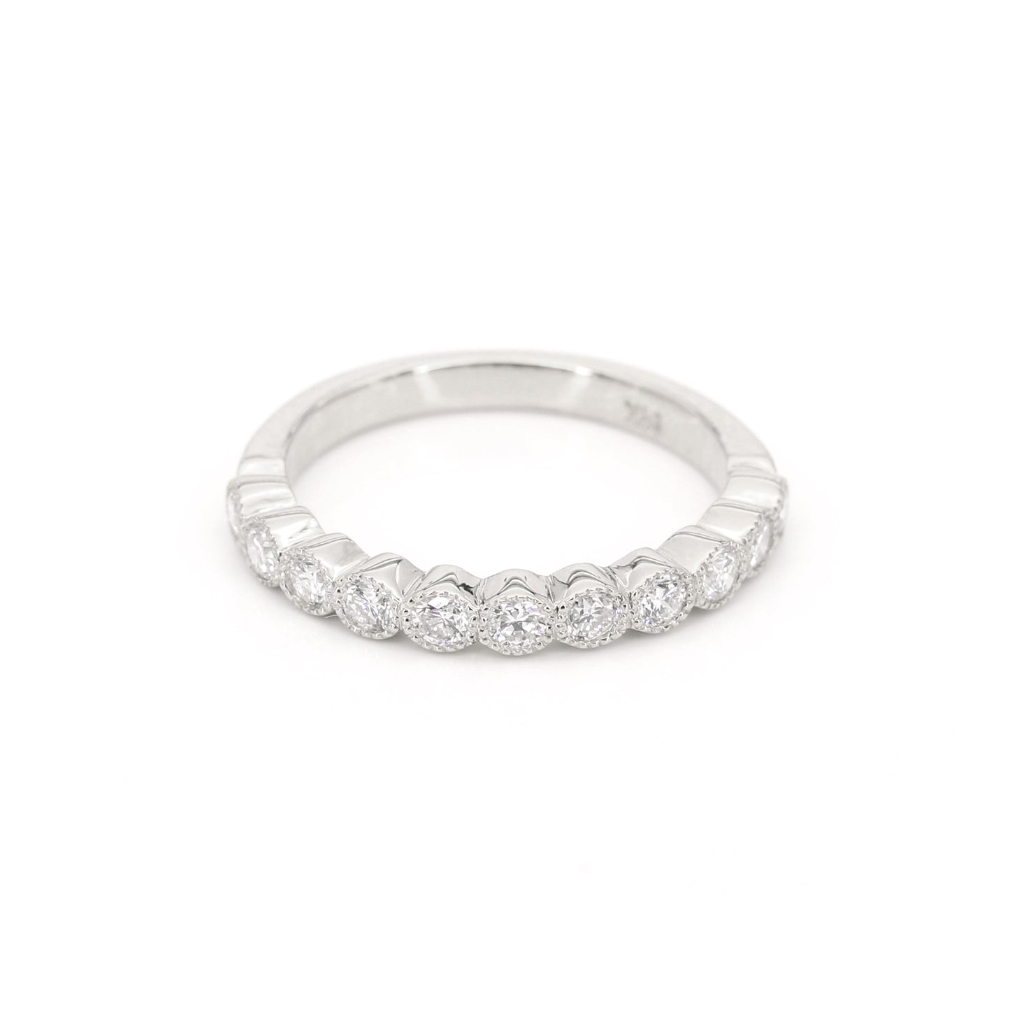 14K 0.55CT DIAMOND BEZEL MILGRAIN BAND