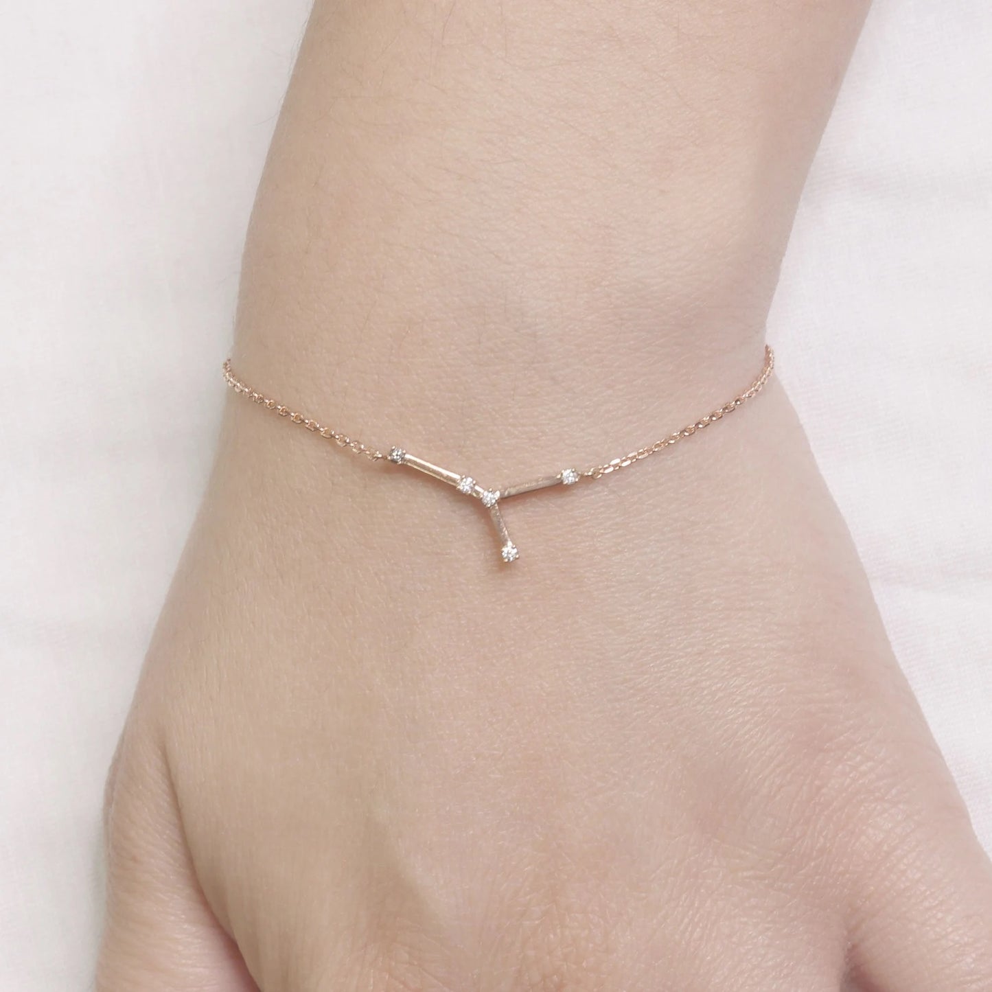 14K DIAMOND CANCER ZODIAC SIGN BRACELET