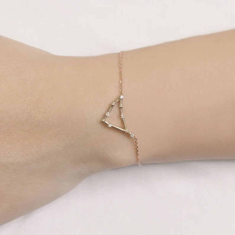 14K DIAMOND CAPRICORN ZODIAC SIGN BRACELET