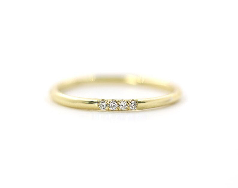 14K 4 DIAMOND 1.3MM BAND