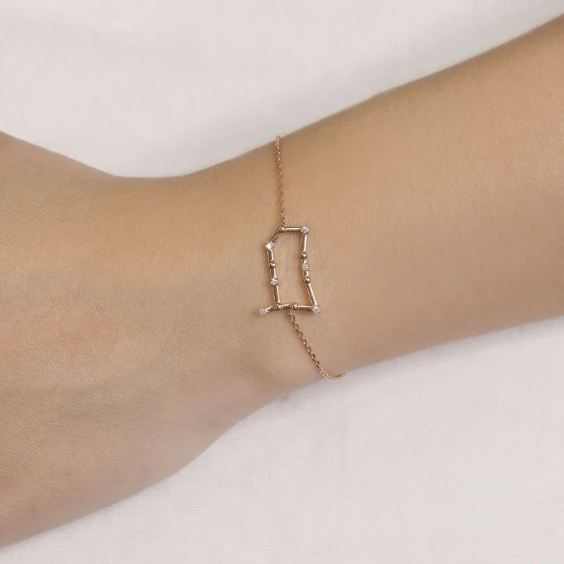 14K DIAMOND GEMINI ZODIAC SIGN BRACELET