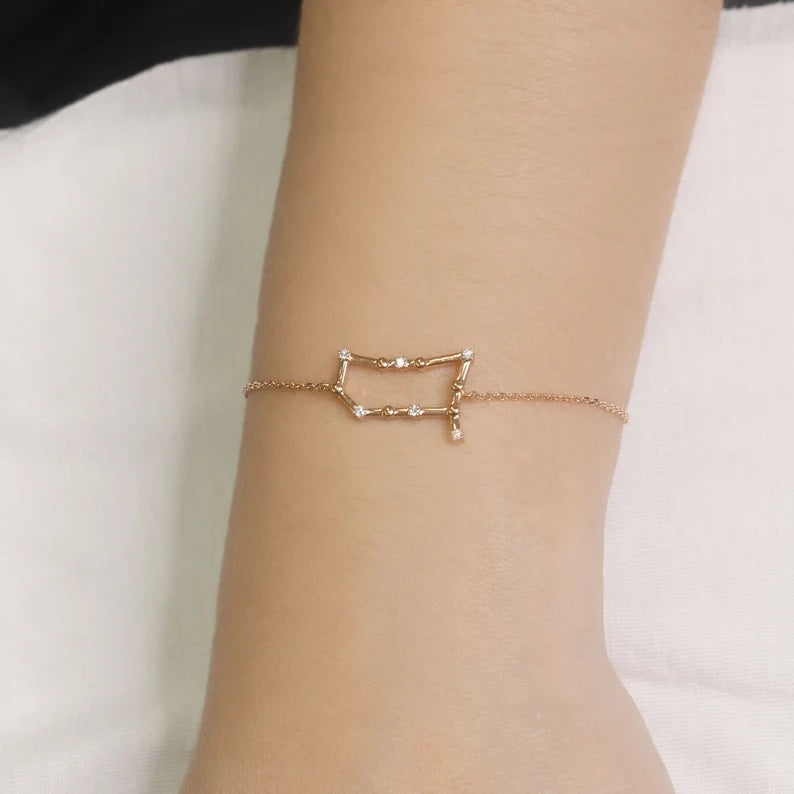 14K DIAMOND GEMINI ZODIAC SIGN BRACELET