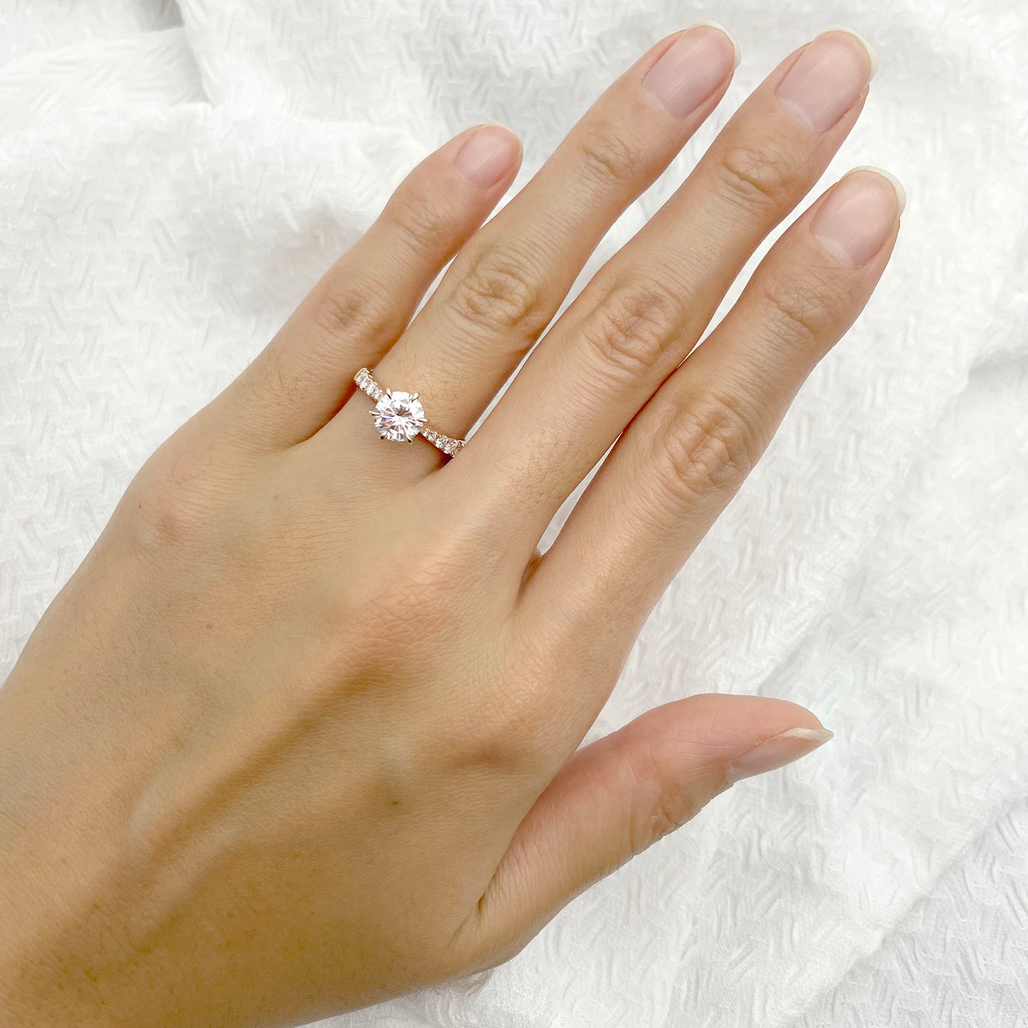 14K 1CT MOISSANITE DIAMOND SOLITAIRE RING