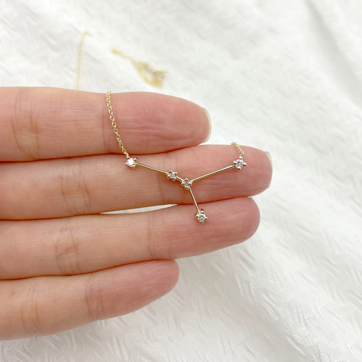 14K DIAMOND CANCER ZODIAC SIGN NECKLACE