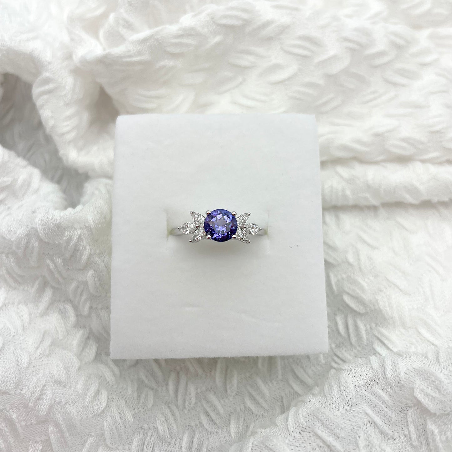 14K TANZANITE MARQUISE DIAMOND RING