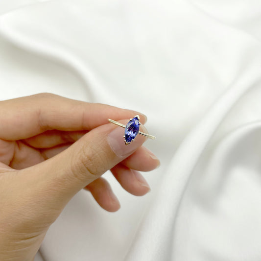 14K MARQUISE TANZANITE SOLITAIRE RING