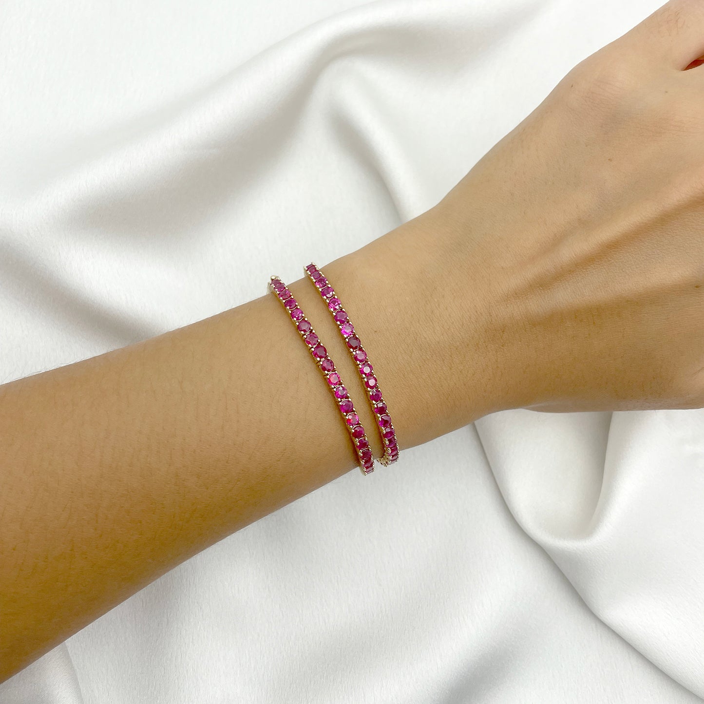 14K RUBY FULL ETERNITY TENNIS BRACELET