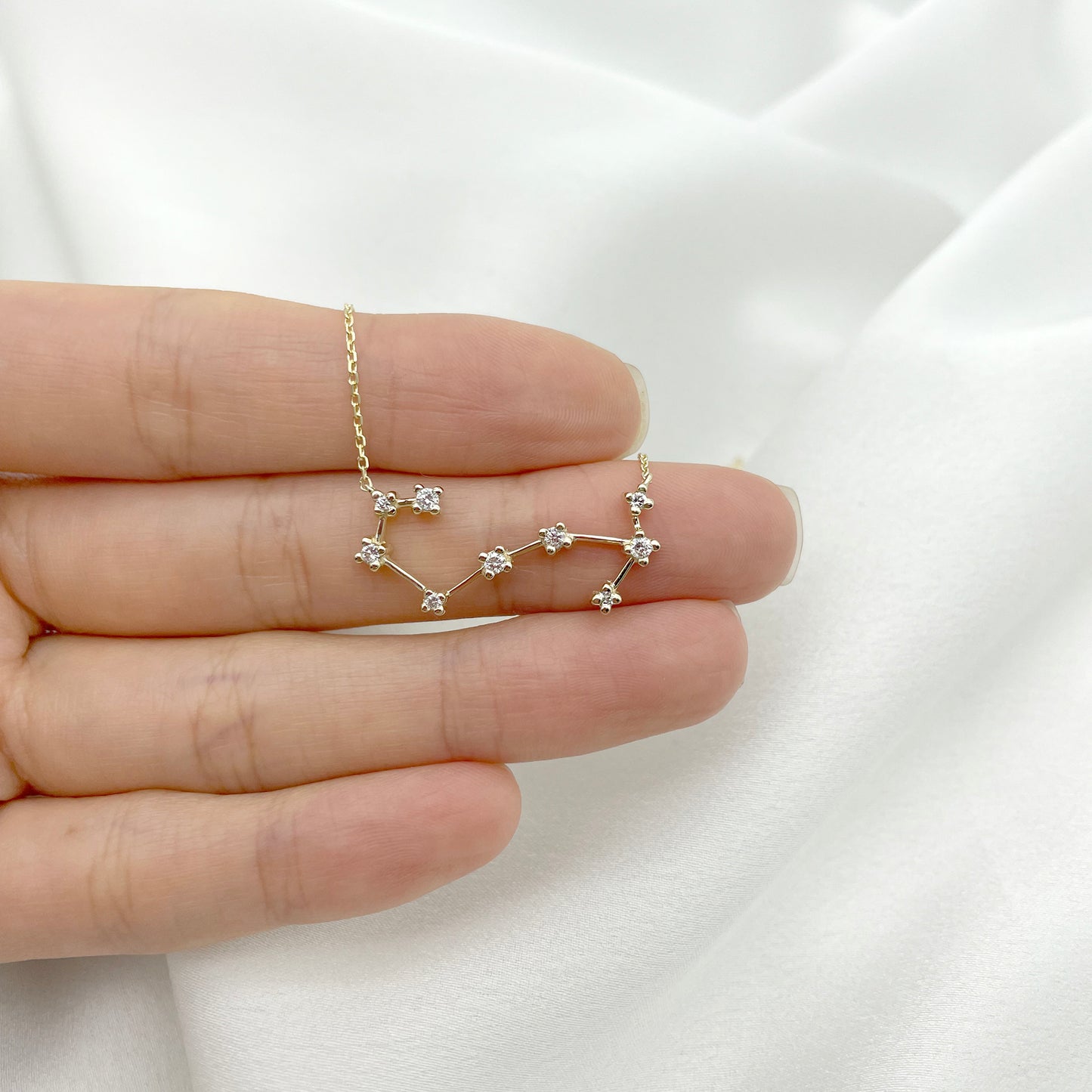 14K DIAMOND SCORPIO ZODIAC SIGN NECKLACE