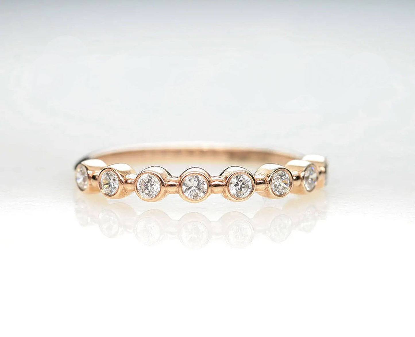 14K 0.27CT DIAMOND BEZEL BAND