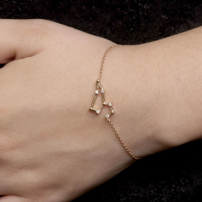 14K DIAMOND LEO ZODIAC SIGN BRACELET