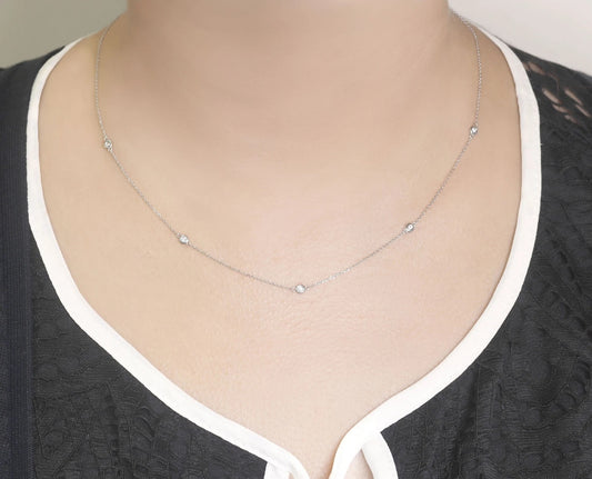 14K 0.025CT DIAMOND BY THE YARD NECKLACE