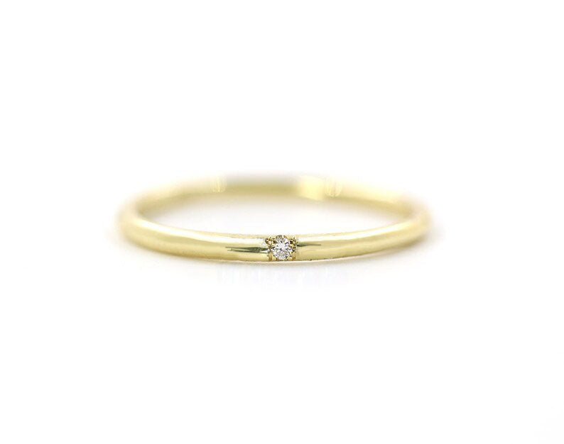 14K 1 DIAMOND 1.3MM BAND