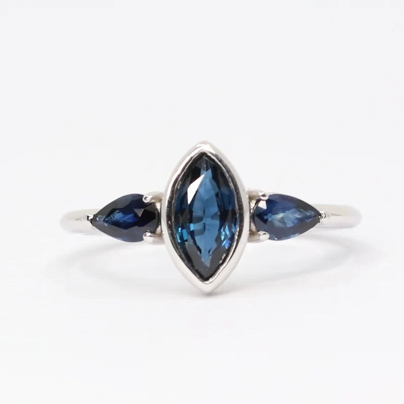 14K MARQUISE PEAR SAPPHIRE RING