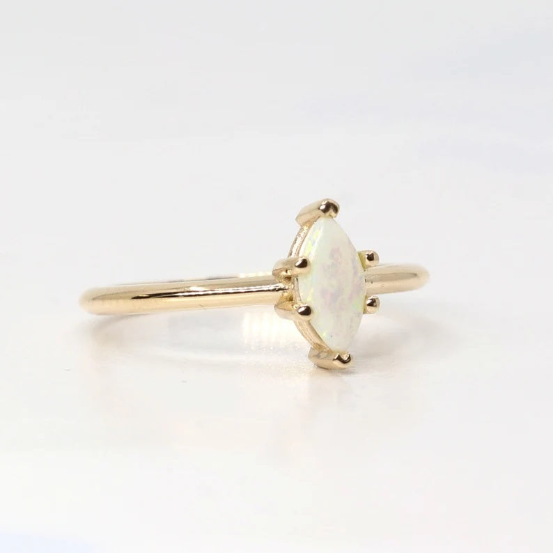 14K MARQUISE OPAL SOLITAIRE RING