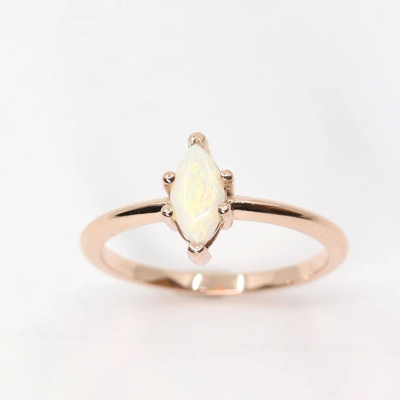 14K MARQUISE OPAL SOLITAIRE RING