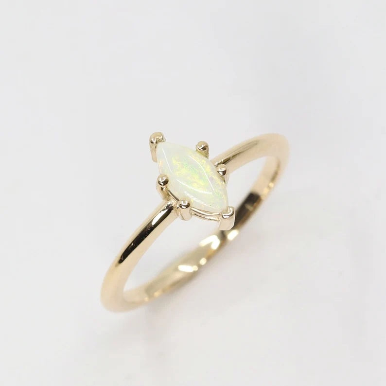 14K MARQUISE OPAL SOLITAIRE RING