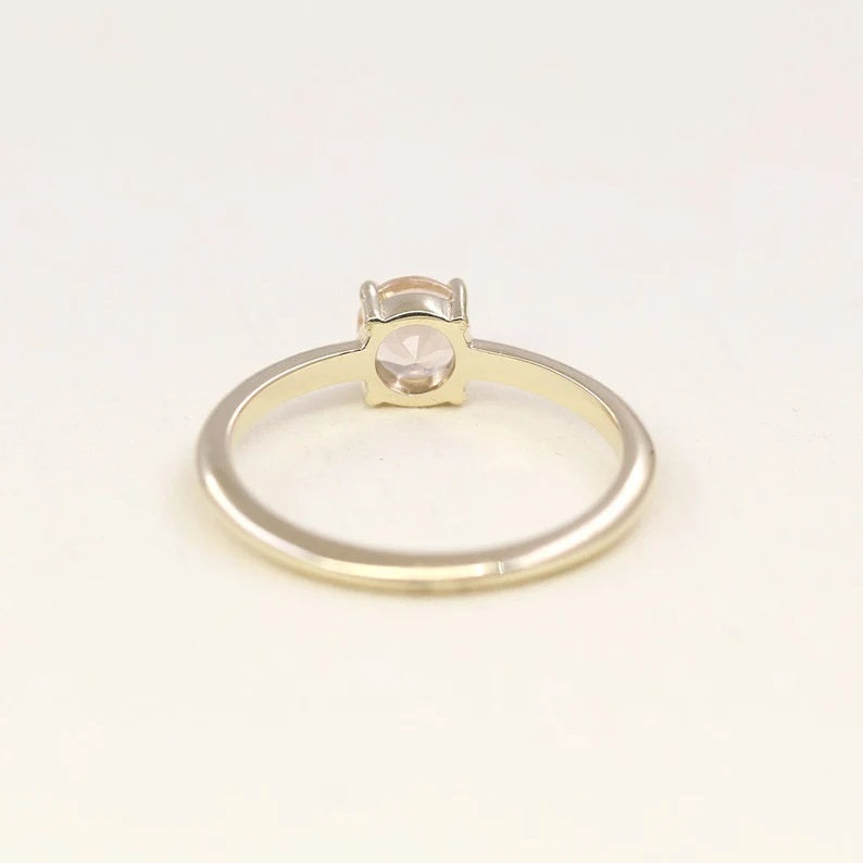 14K MORGANITE SOLITAIRE RING