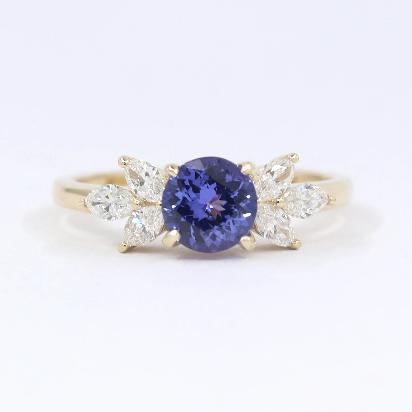 14K TANZANITE MARQUISE DIAMOND RING