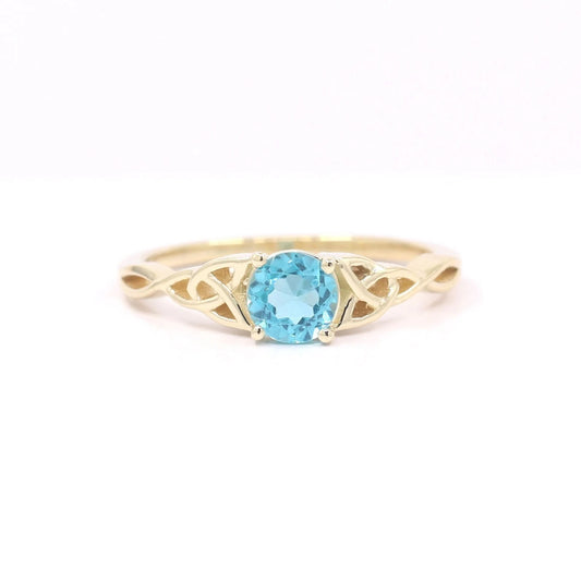 14K BLUE ZIRCON TWIST RING