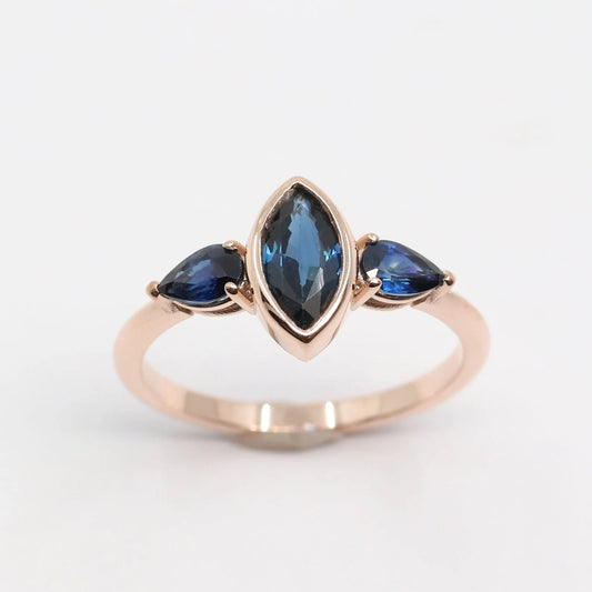 14K MARQUISE PEAR SAPPHIRE RING