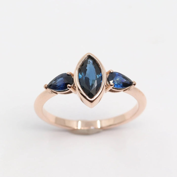14K MARQUISE PEAR SAPPHIRE RING