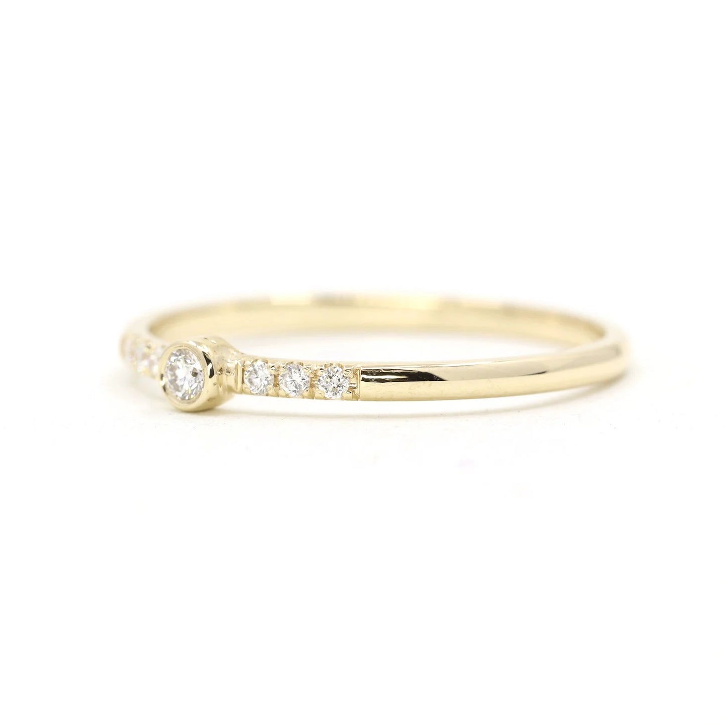 14K 0.10CT DIAMOND BEZEL RING