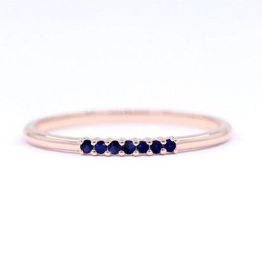 14K 7 SAPPHIRES 1.2MM BAND