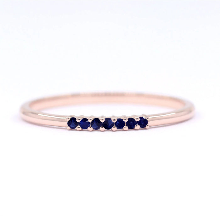 14K 7 SAPPHIRES 1.2MM BAND