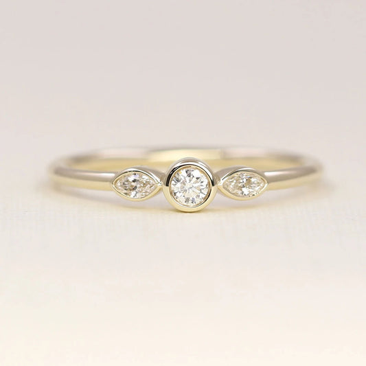 14K 0.15CT DIAMOND BEZEL RING