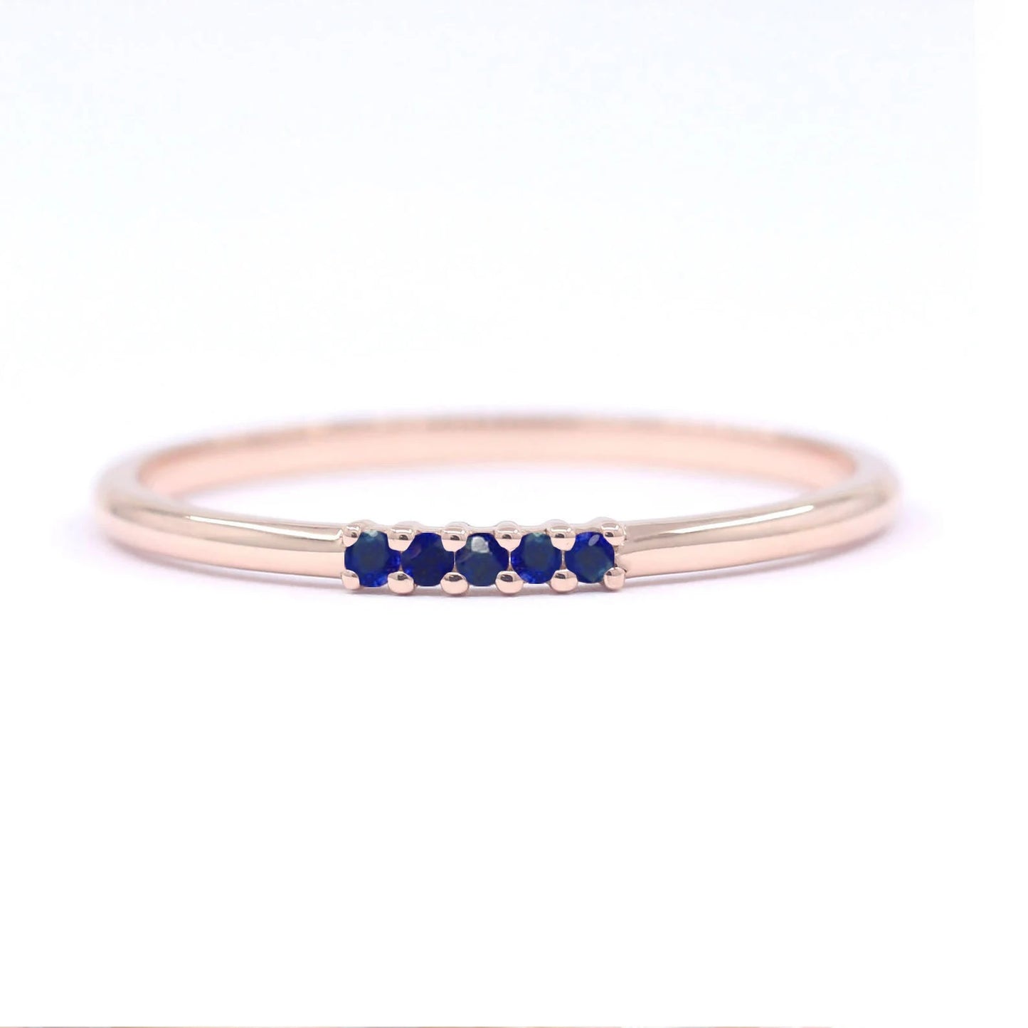 14K 5 SAPPHIRE 1.2MM BAND