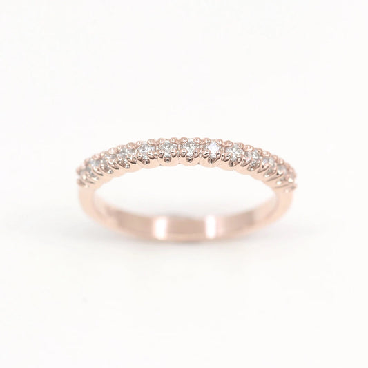 14K 0.27CT DIAMOND HALF ETERNITY BAND