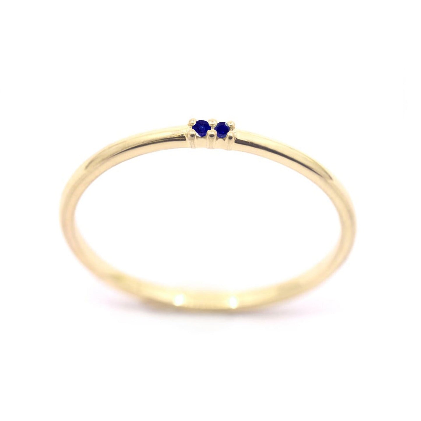 14K 2 SAPPHIRES 1.2MM BAND