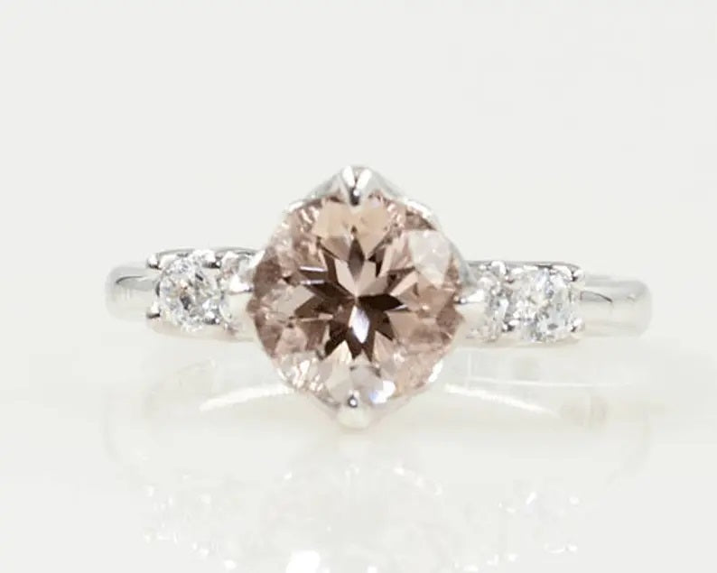 14K MORGANITE DIAMOND RING