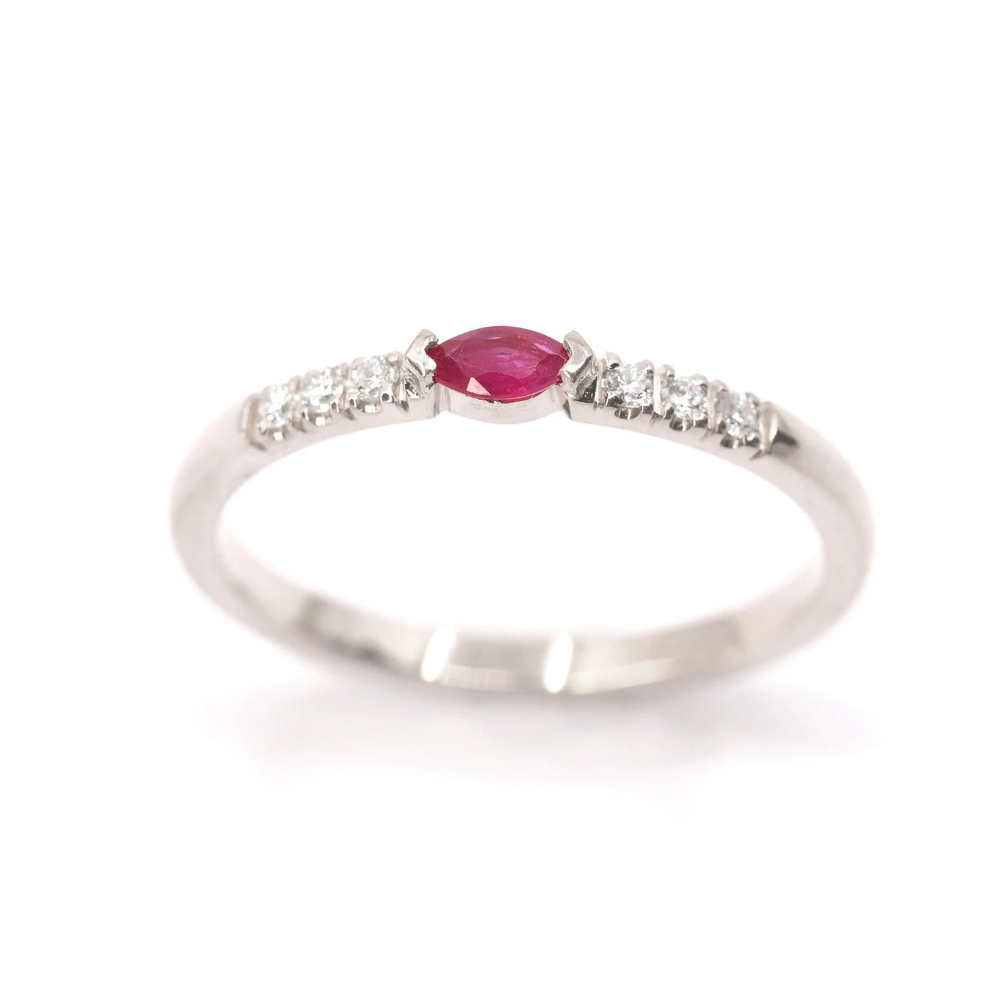 14K MARQUISE RUBY DIAMOND BAND