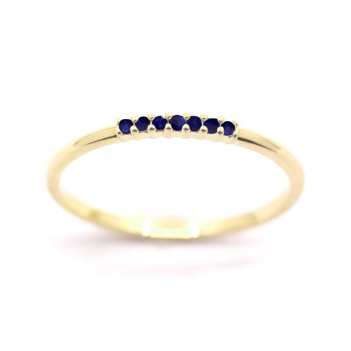 14K 7 SAPPHIRES 1.2MM BAND