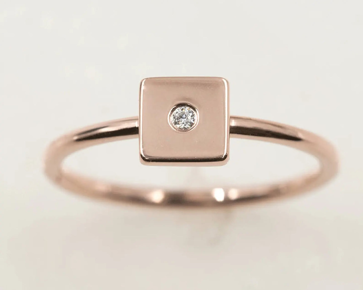 14K DIAMOND SQUARE RING