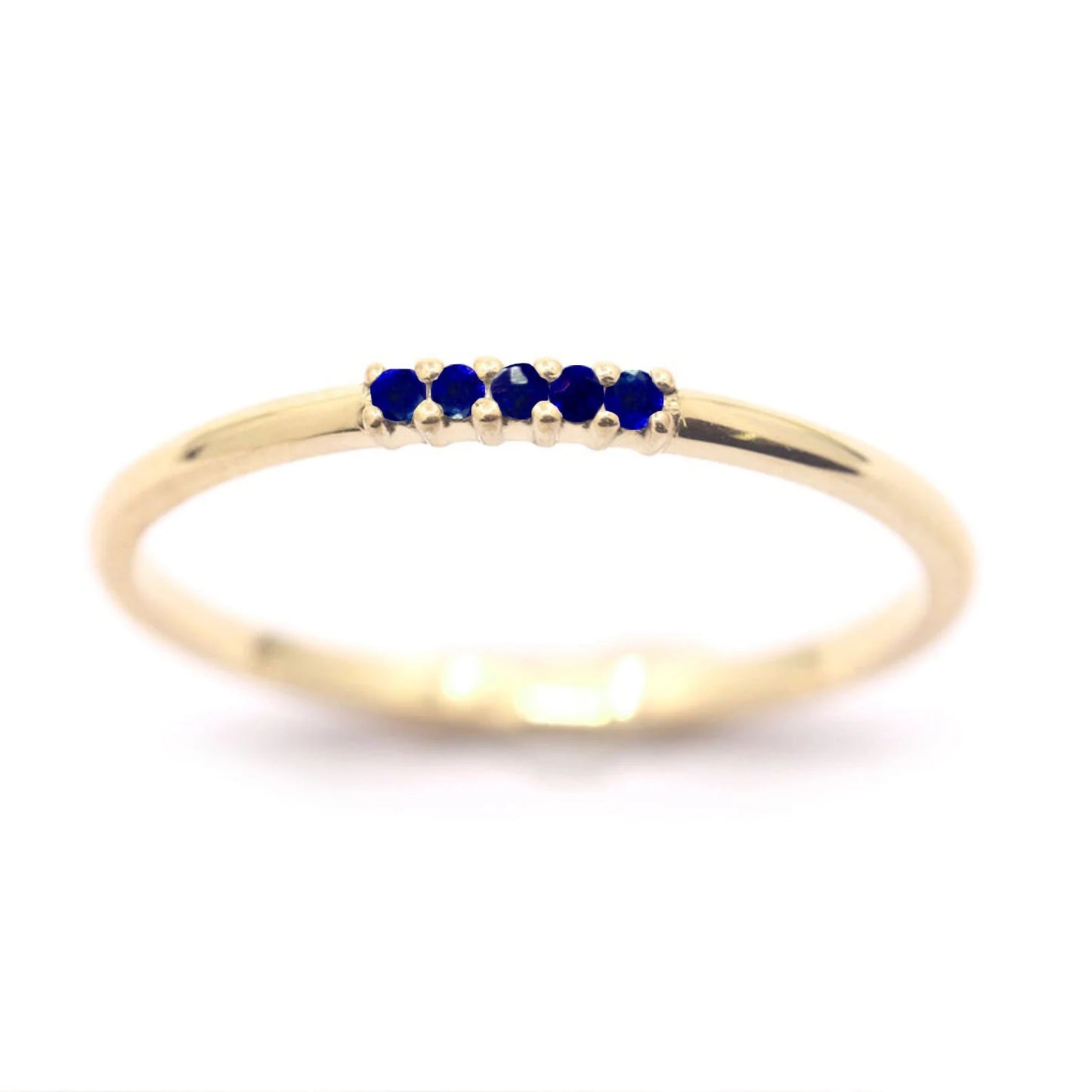 14K 5 SAPPHIRE 1.2MM BAND