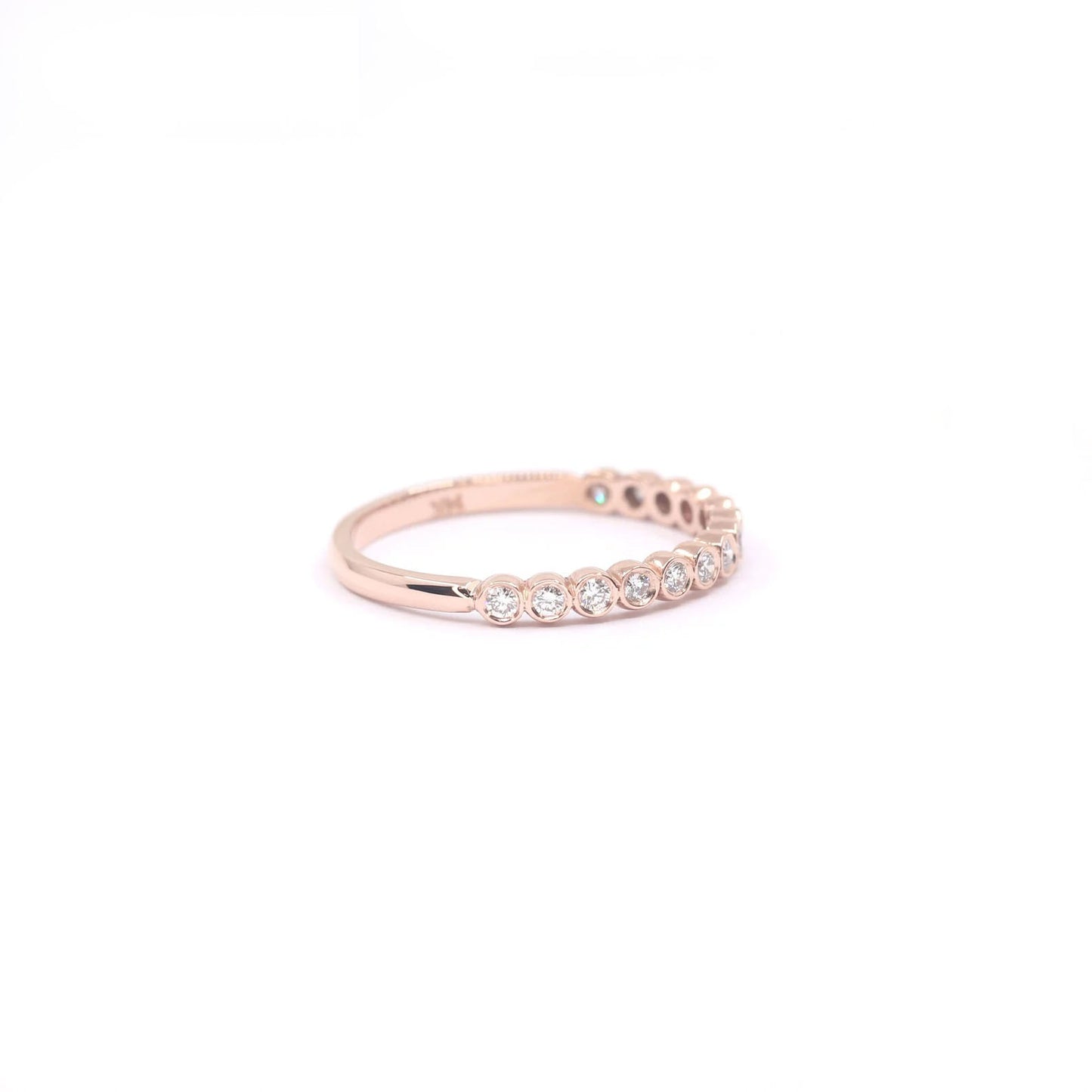 14K 0.23CT DIAMOND BEZEL HALF ETERNITY BAND