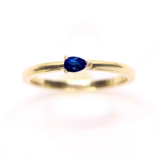 14K PEAR SAPPHIRE SOLITAIRE BAND