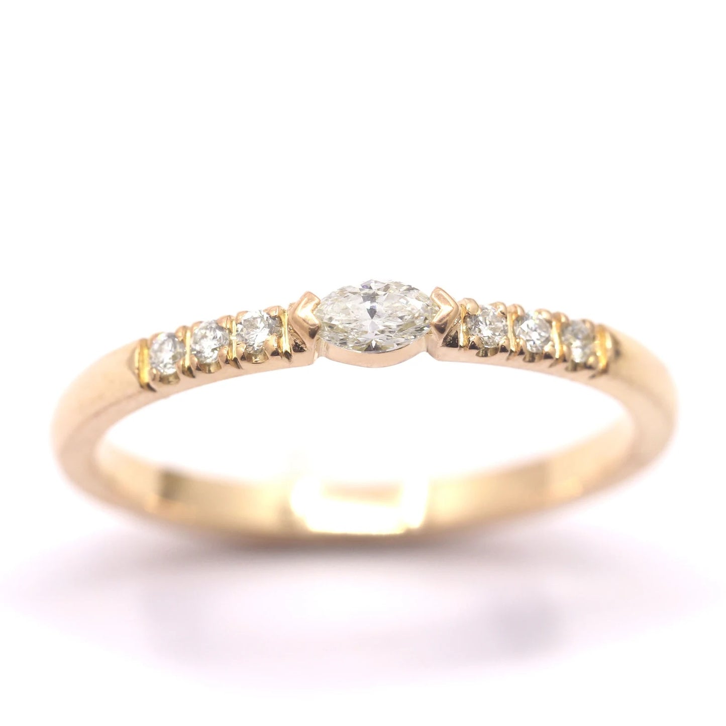 14K 0.10CT MARQUISE DIAMOND BAND