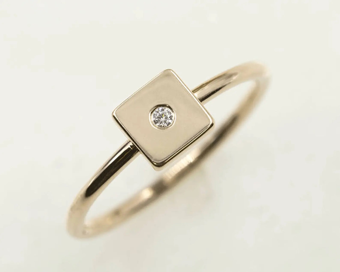 14K DIAMOND SQUARE RING